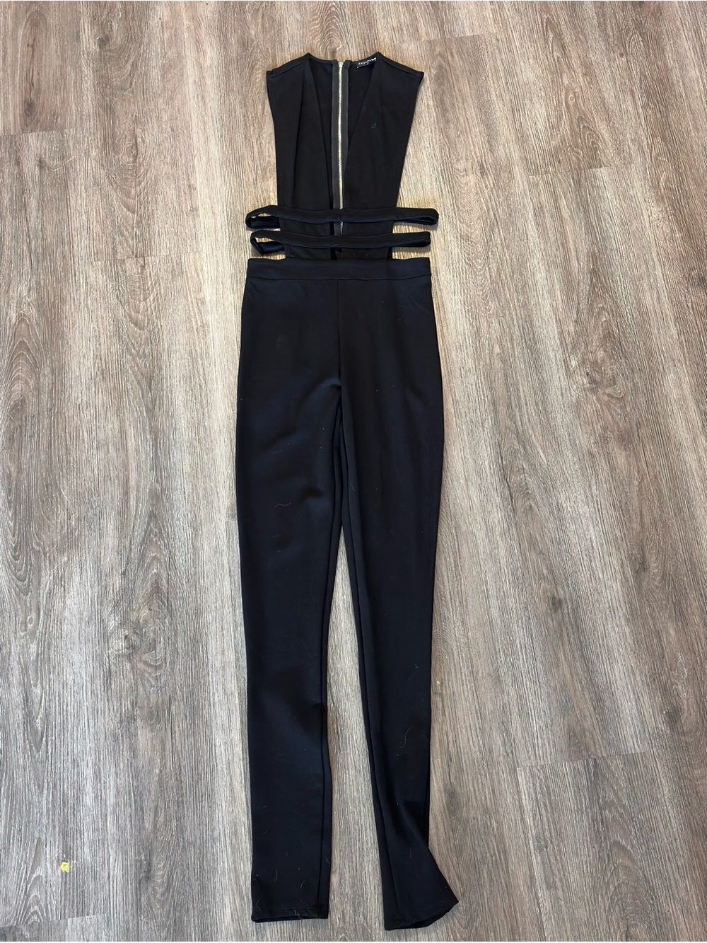 Fashion Nova Black Cutout Strappy Waist Jumpsuit